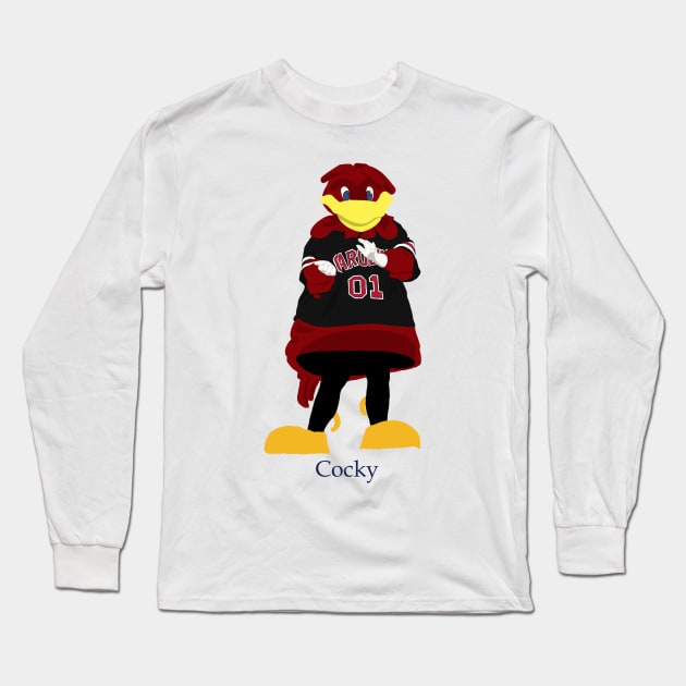 South Carolina Mascot Cocky Drawing Long Sleeve T-Shirt by tysonstreet